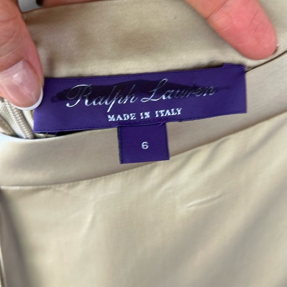 Ralph Lauren Collection New no Tag Sz 6 Ellwood Washed Satin Skirt Beige - Picture 4 of 14